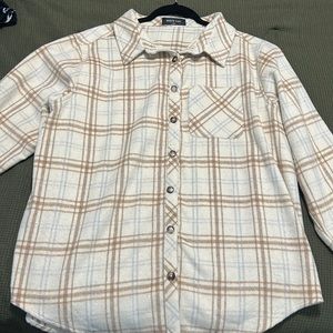 I Think Of You Plaid Shirt Cream flannel White Fox